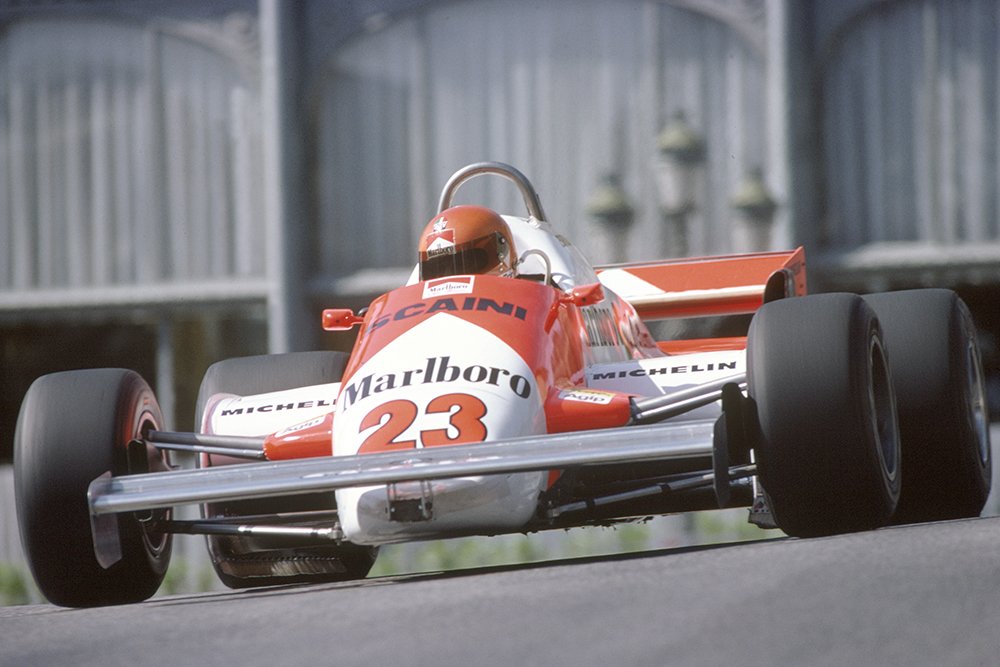 Bruno Giacomelli in a Alfa Romeo 179C.