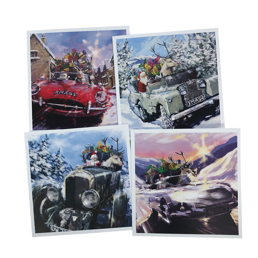 Best of British' Christmas Cards 4 Pack Motor Sport Magazine