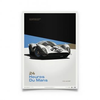 Product image for Ferrari 412P White 24 hours of Le Mans 1967: Limited Poster