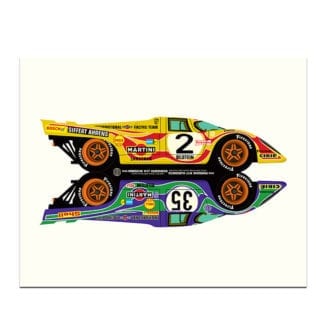 Product image for Porsche 917 Hippy Cars Print by Studio Bilbey