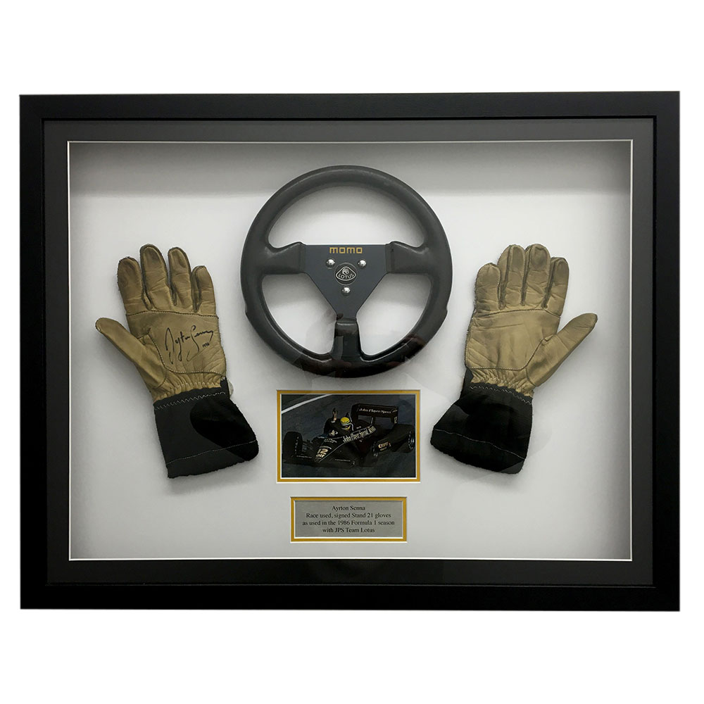 Product image for Ayrton Senna signed, race-used gloves
