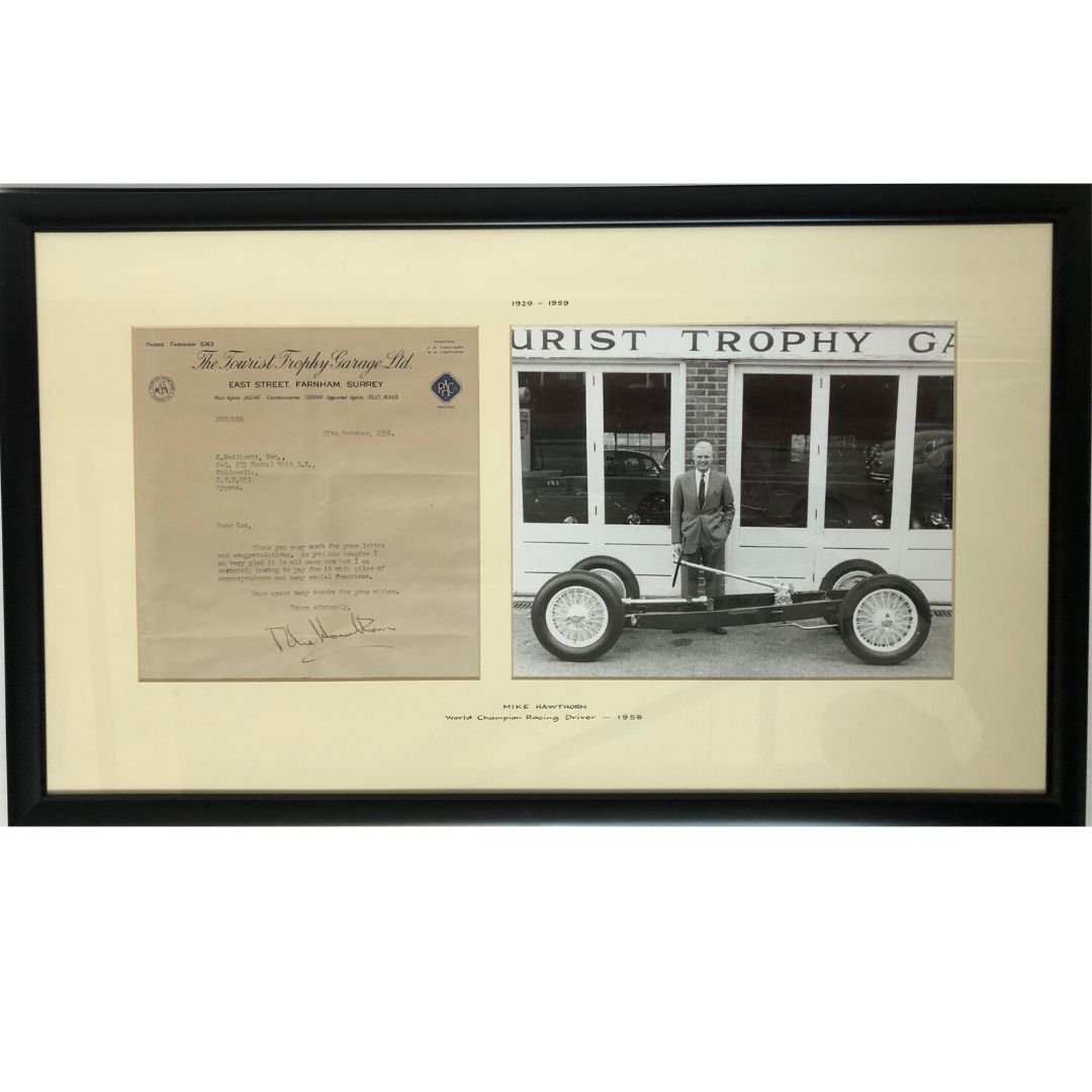 Product image for Mike Hawthorn Tourist Trophy Garage | Signed Letter