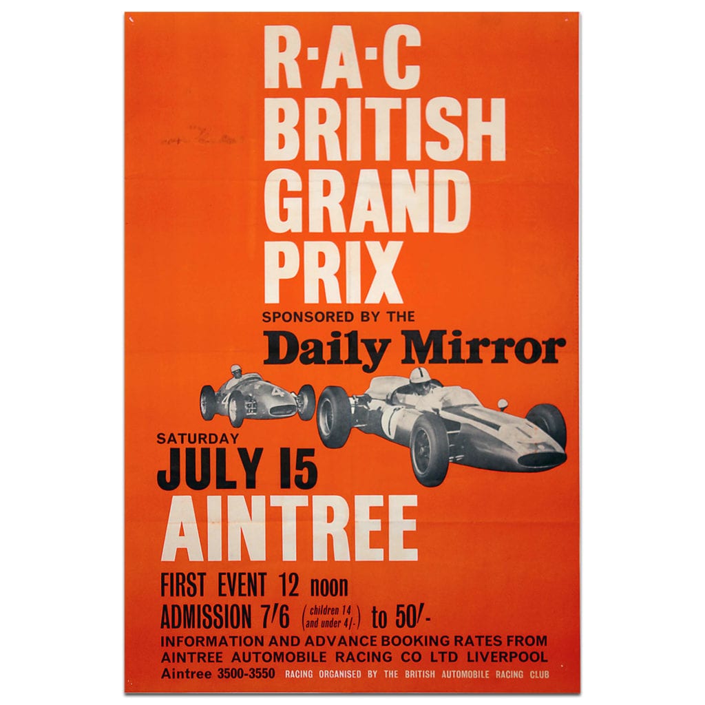 British Grand Prix 1961 Aintree Poster Motor Sport Magazine