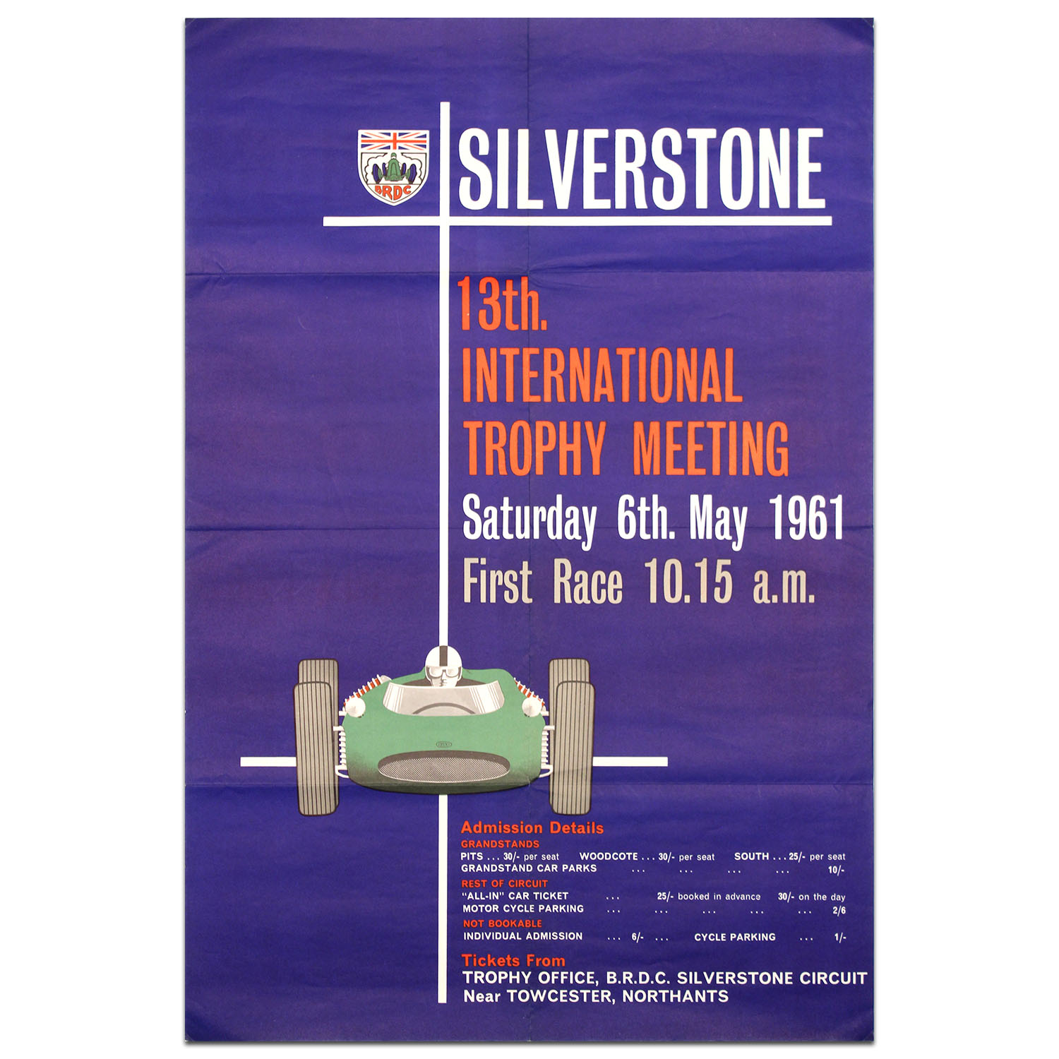 Product image for British International Trophy Race 1961 Silverstone Poster