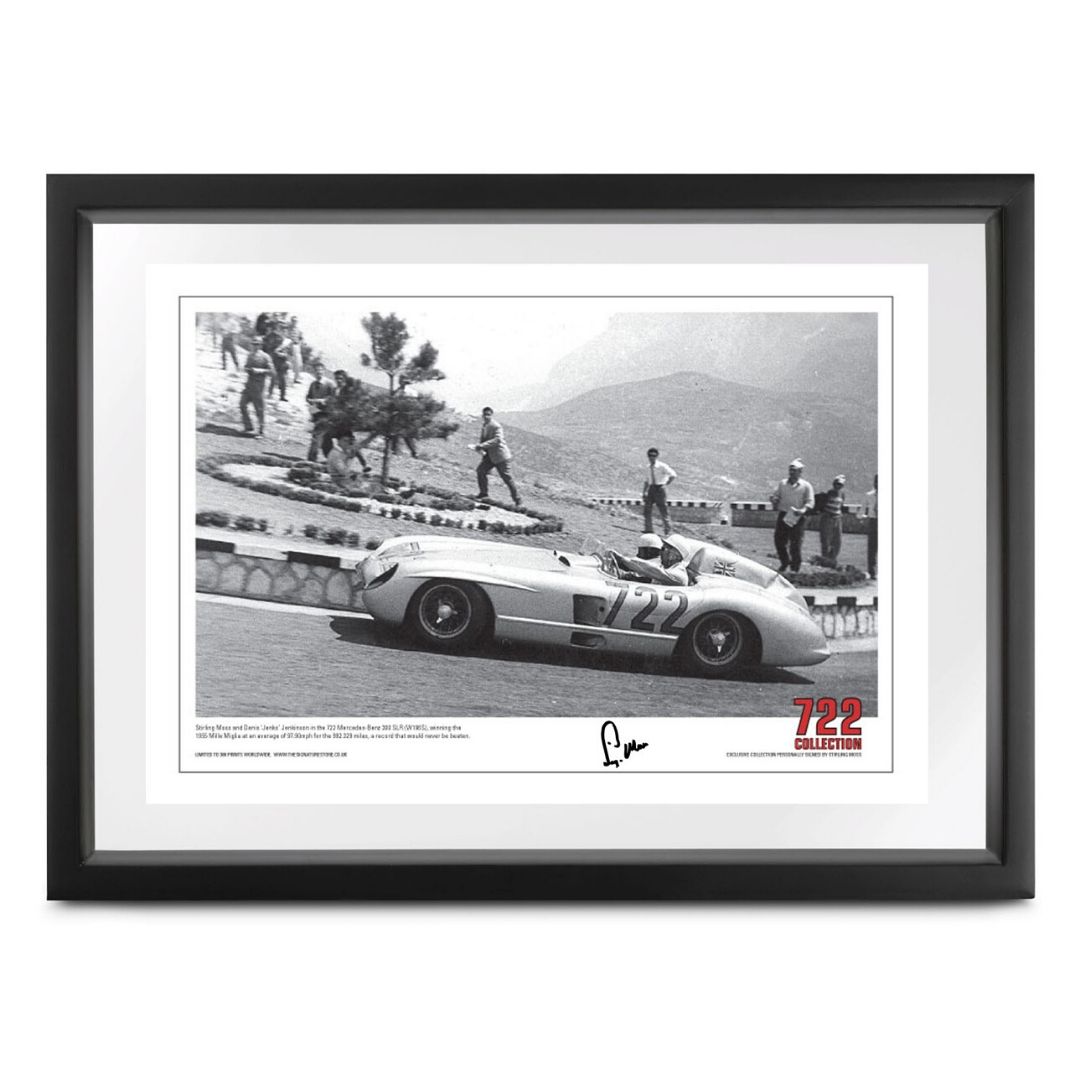 Product image for 722 'Rome to Brescia' Mille Miglia print | signed Stirling Moss