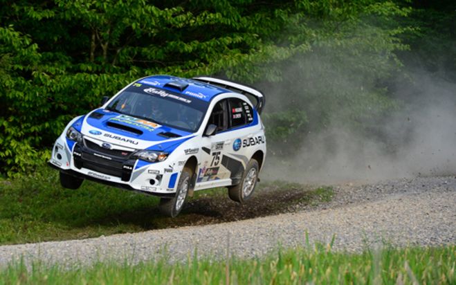 Subaru Driver David Higgins to battle for third consecutive win this weekend at the Susquehannock Trail Performance Rally
