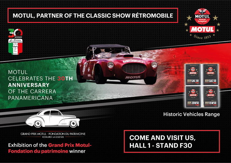 MOTUL CELEBRATES THE 30TH ANNIVERSARY OF THE CARRERA PANAMERICANA AT THE RETROMOBILE 2018