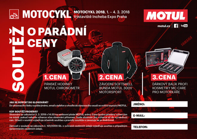 Incheba Expo Praha a MOTUL vás zvou na výstavu MOTOCYKL 2018