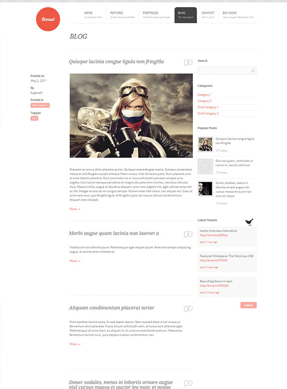 Bonsai - Thème WordPress minimaliste
