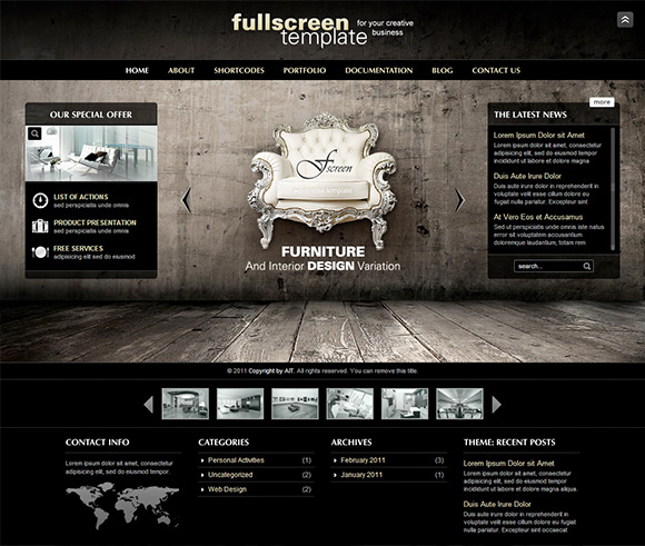 Fullscreen - Thème payant pour entreprise et portfolio
