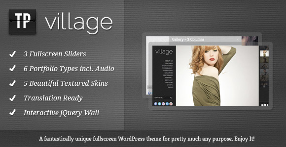 Village - Template WordPress plein écran
