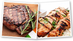 Beef Steak and Chicken Skewers