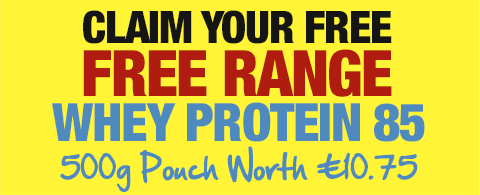 Claim your FREE Free Range Whey Concentrate 85