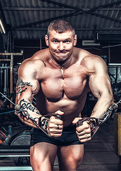 bodybuilder on cables