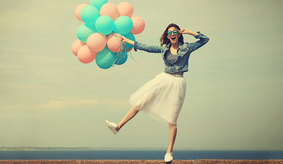 Woman with Balloons