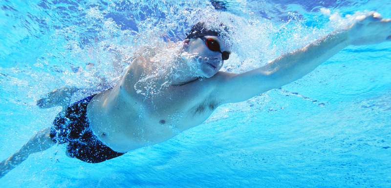 man swimming