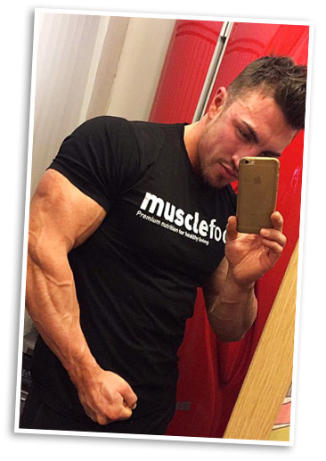 Callum wearing MF Tshirt