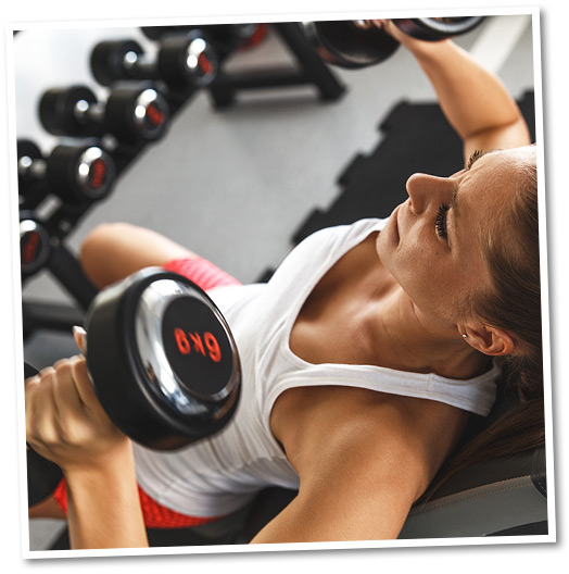 Woman lifting weights