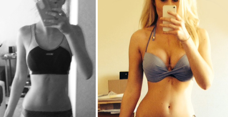 before and after her transformation