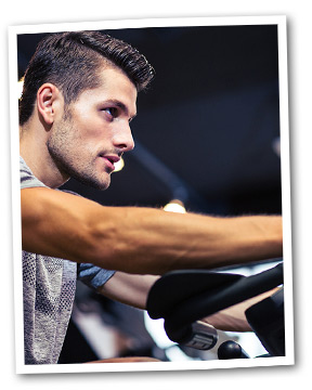 man doing cardio