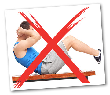 man doing crunches