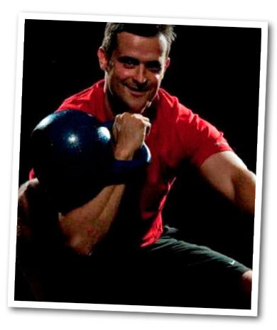 Jamie with a kettlebell