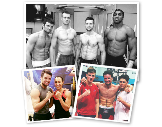 Antony Fowler with Jesicca Ennis, Antony Joshua, Carl Froch