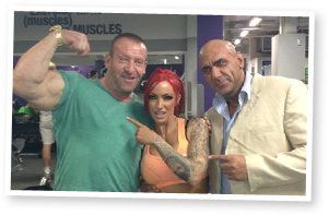 Dorian Yates, Jodie Marsh and Andrew Coulson