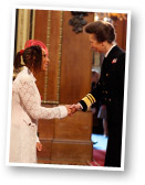 Non Evans receiving her MBE