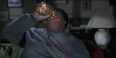 eating skittles