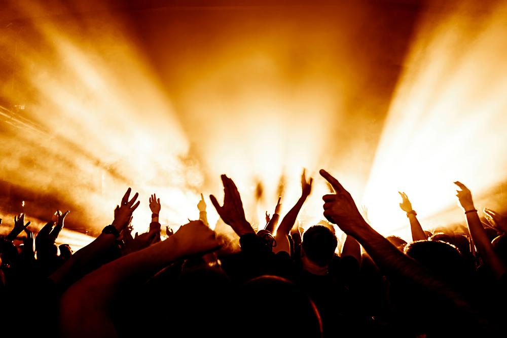 People dancing in night club