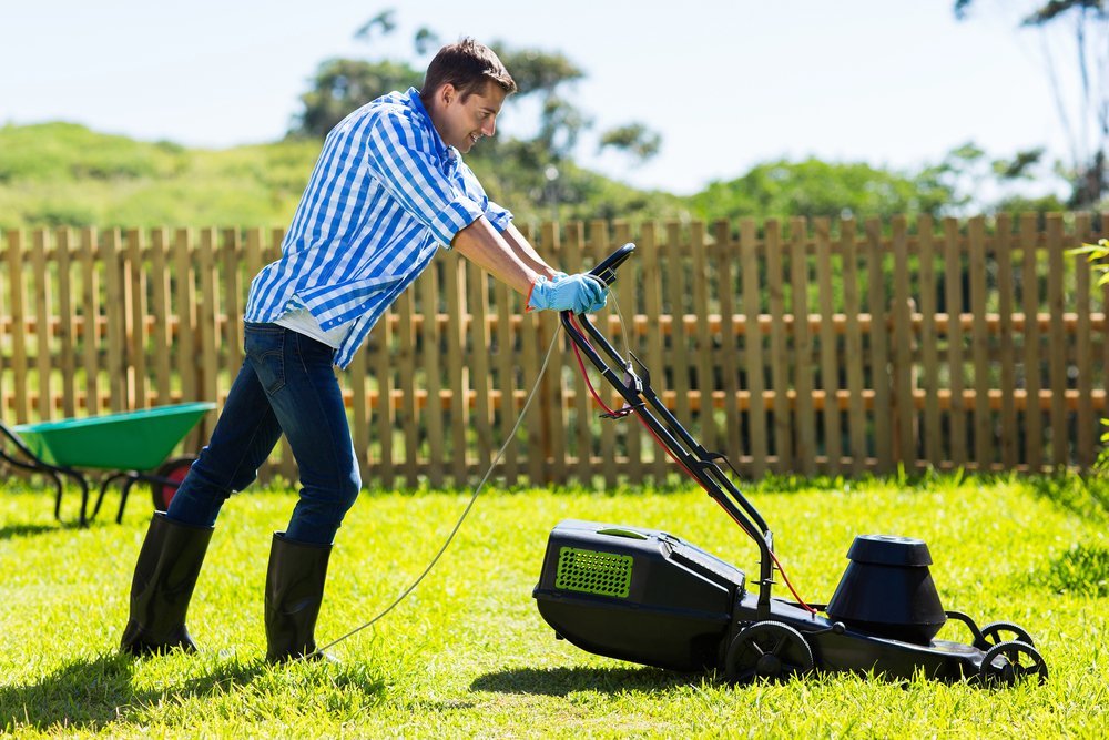 Mowing the lawn