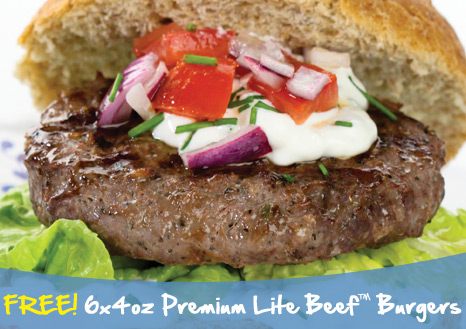 Claim your FREE 6x4oz Lite Beef™ Burgers