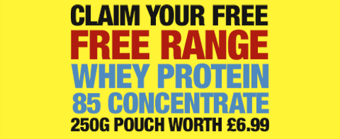 Claim your FREE Free Range Whey Concentrate 85