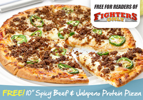 Claim your FREE 10 Inch Spicy Beef & Jalapeno Protein Pizza