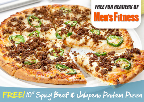 Claim your FREE 10 Inch Spicy Beef & Jalapaeno Protein Pizza
