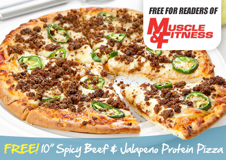 Claim your FREE 10 Inch Spicy Beef & Jalapaeno Protein Pizza