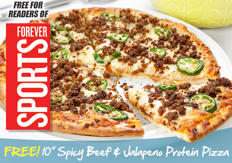 Claim your FREE 10 Inch Spicy Beef & Jalapaeno Protein Pizza