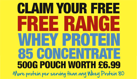 Claim your FREE Free Range Whey Concentrate 85