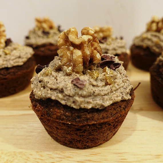 Protein Coffee and Walnut Cupcakes