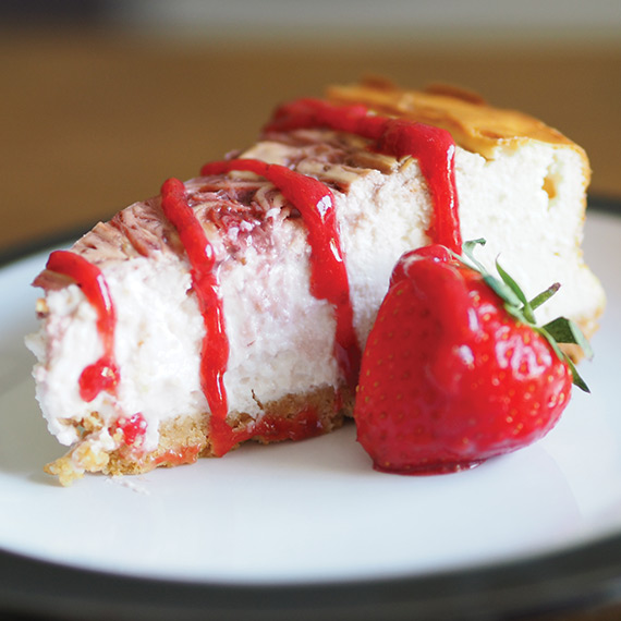 Strawberry Swirl Protein Cheesecake