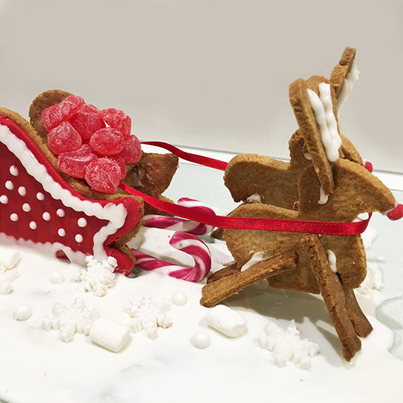 Protein Gingerbread Sleigh & Reindeer