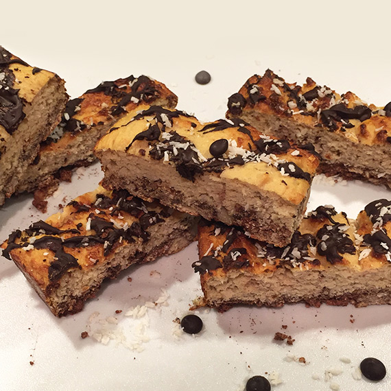 Chocolate Coconut Cake Slices