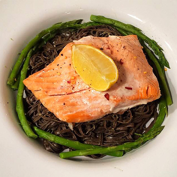 Salmon and Black Bean Noodles