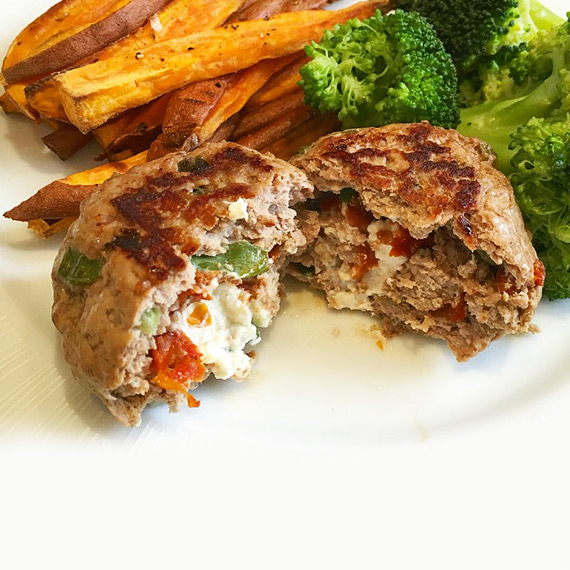Feta & Sundried Tomato Turkey Burgers