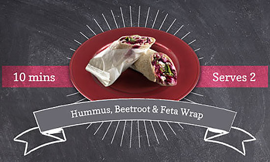 Hummus, Beetroot & Feta Wrap