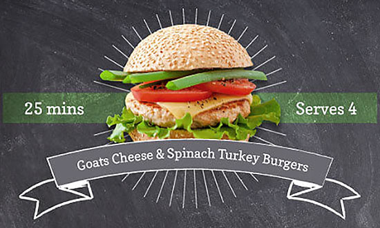 Goats Cheese & Spinach Turkey Burgers