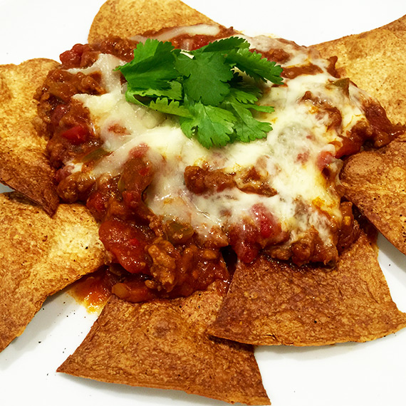 Low Carb Cheesy Chilli Nachos