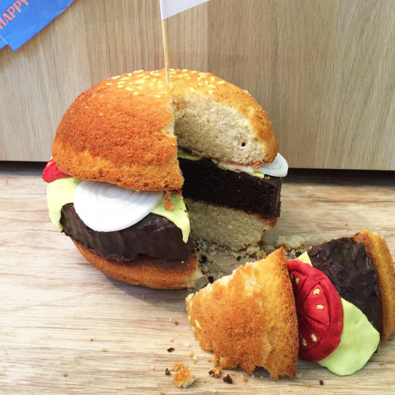 Muscle Food Birthday Burger Cake