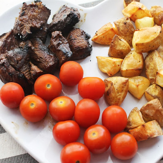 Sticky Steak and Potatoes